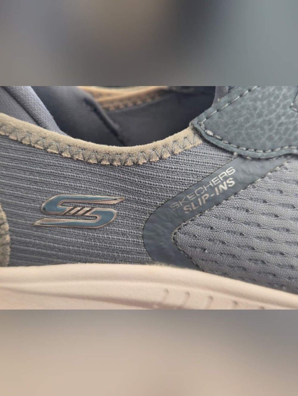 Skechers BOBS Sport Squad Chaos Slip-Ins Blue Gray Sneakers Women 8.5 - Picture 7 of 13